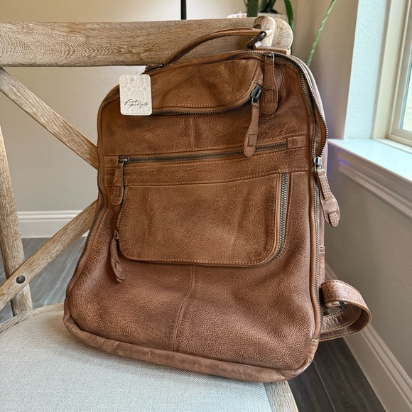 Free people east end leather backpack - Picture 1 of 9